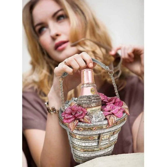 Champagne on Ice Beaded Top-Handle Bag