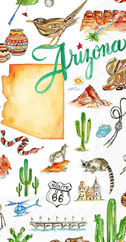 Paper Guest Towels 16 Ct Arizona Az State Collection