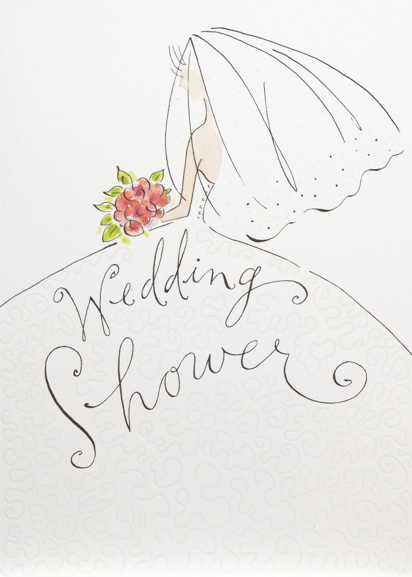 Line Drawing of Bride Greeting Card