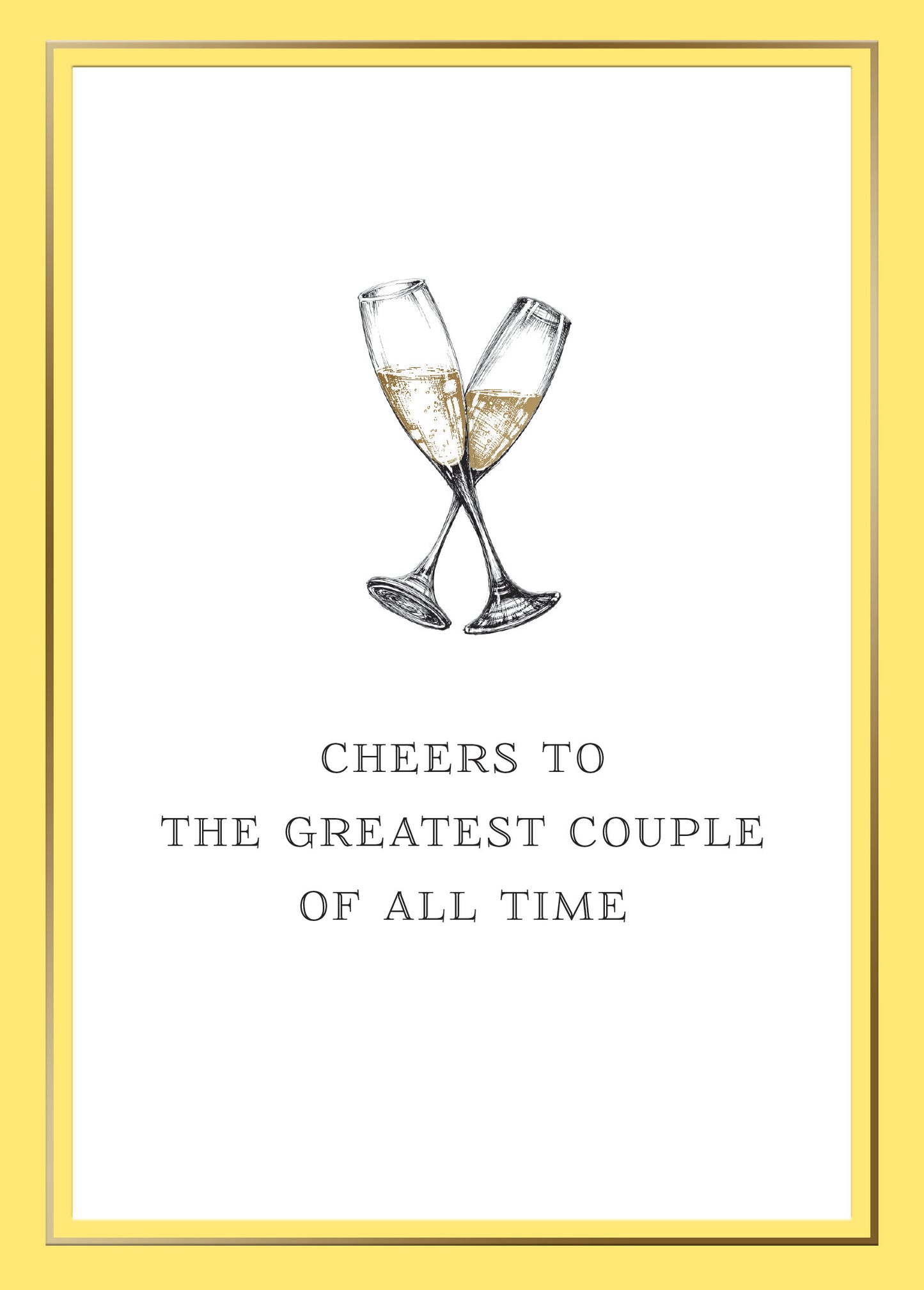 Cheers To The Greatest Couple Greeting Card