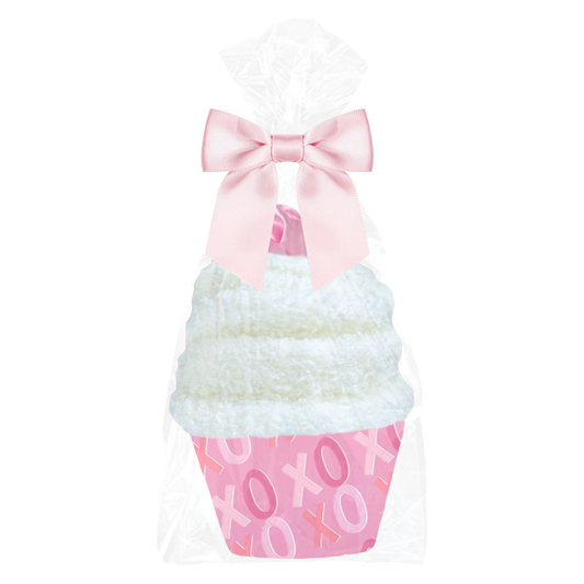 Dabble Doll - Xoxo Cupcake Socks with Scrunchie, Valentine Gift Women