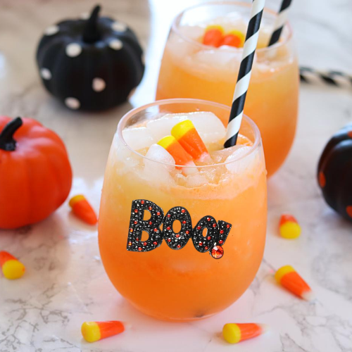 Boo Halloween Stemless Wine Glass