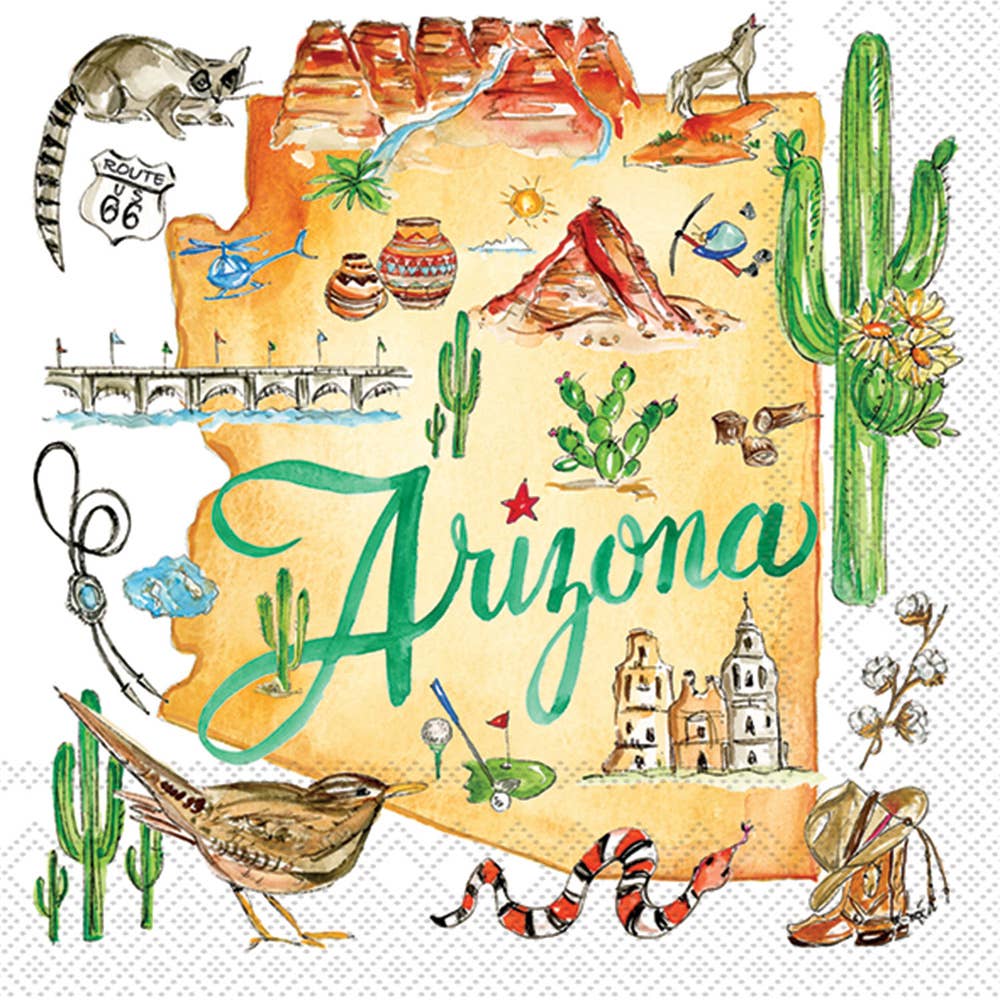 Paper Cocktail Napkins 20ct-AZ State Collection