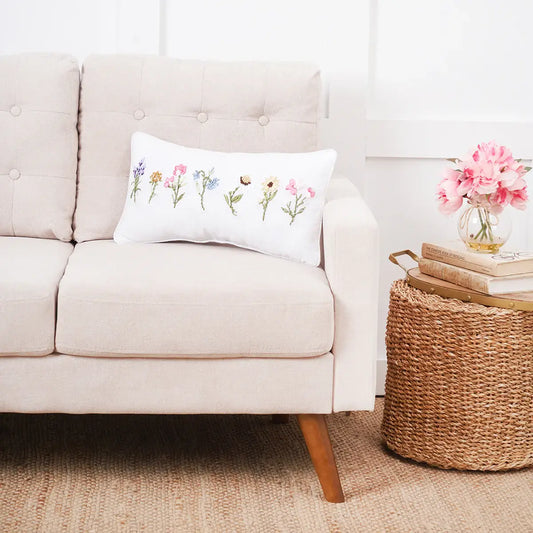 C&F Home - April Showers Floral Ribbon Art Throw Pillow