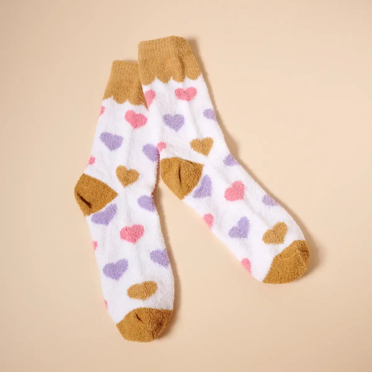 Hearts Pattern Fuzzy Socks Assorted