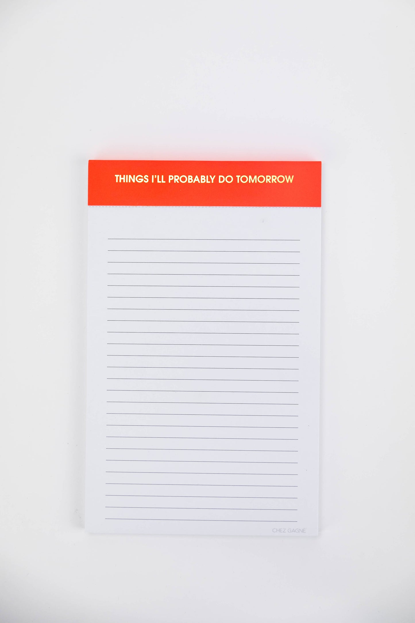 Things I'll Probably Do Tomorrow - Lined Notepad - Neon Orange - 65 perforated pages - 5x8
