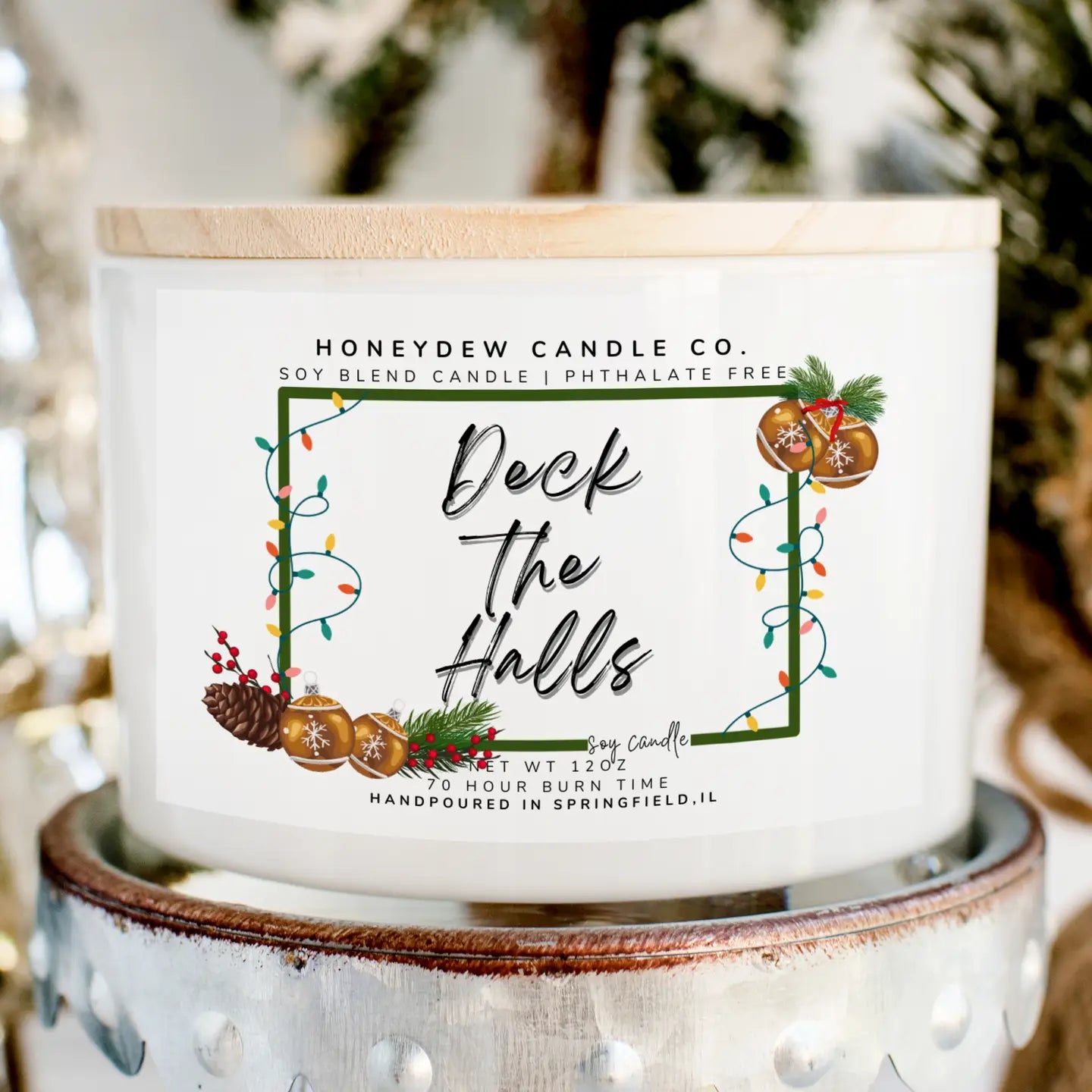 3 Wick Candle 12 oz Deck the Halls