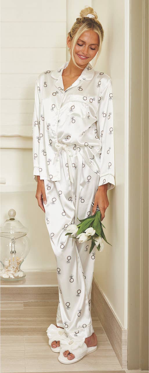 Bella Sleep + Spa - Long Sleeve PJ Set - White Rings