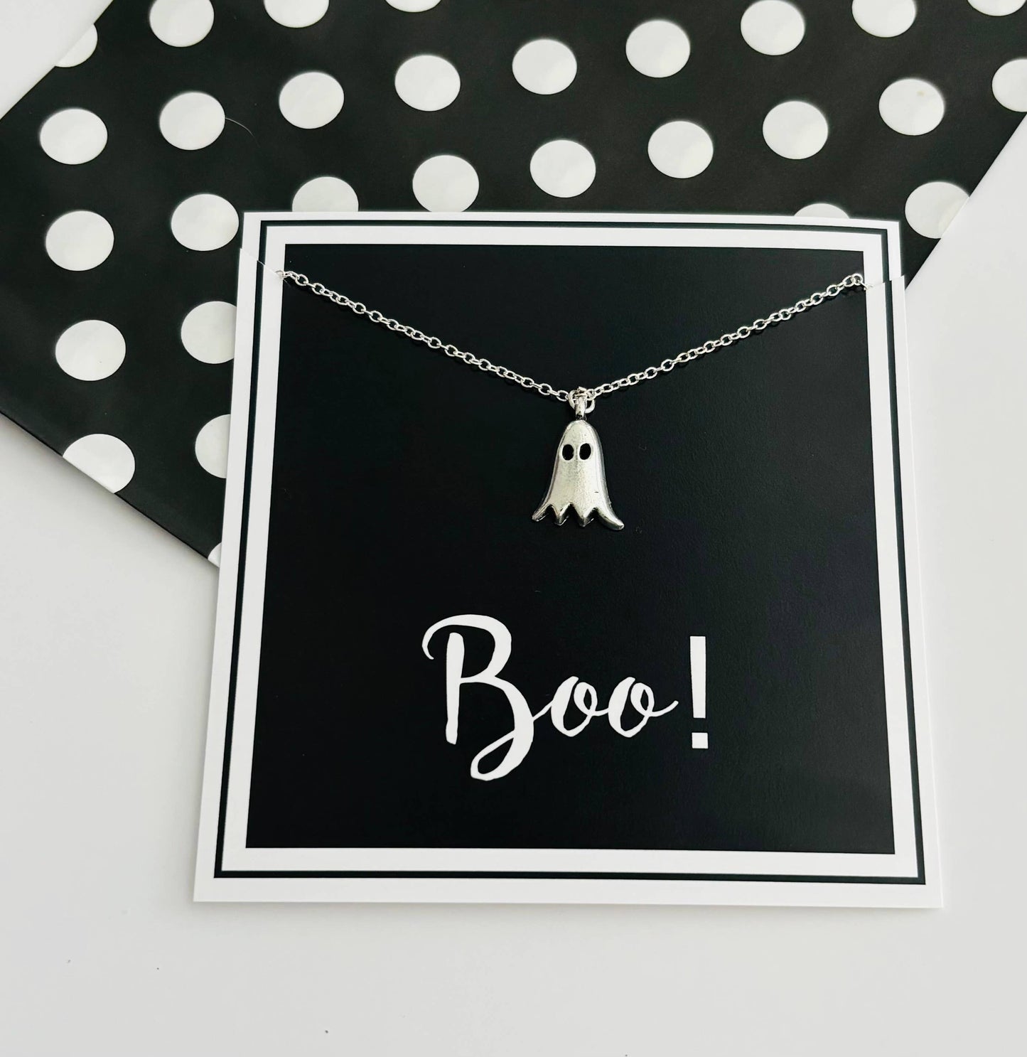 Halloween "Boo" Ghost Necklace