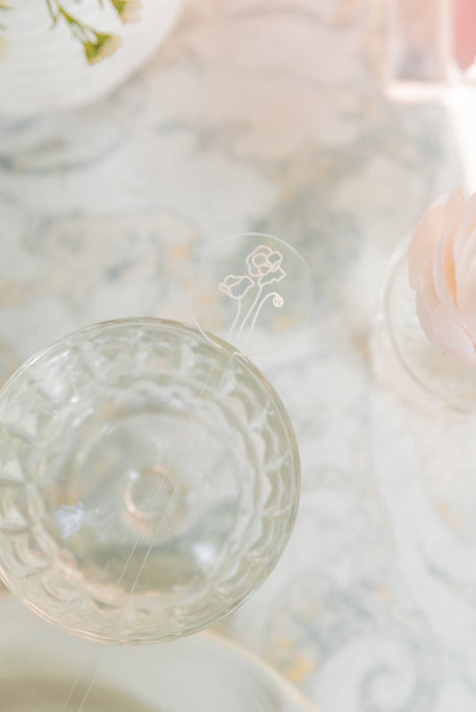 Floral Wedding Drink Stirrers Swizzle Sticks