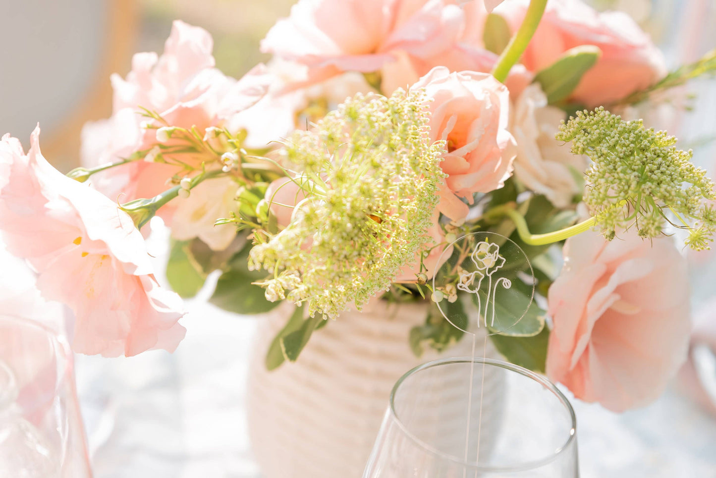 Floral Wedding Drink Stirrers Swizzle Sticks
