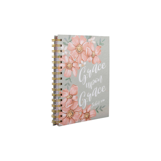 Guided Journal: Sage & Peach Flowers (John 1:16)