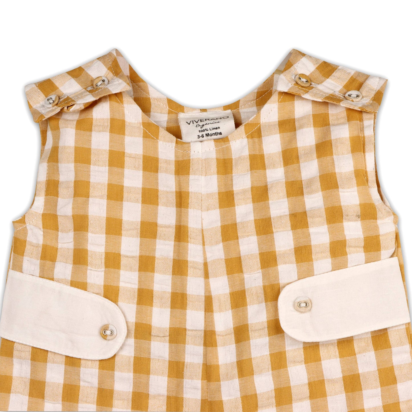 Charlie Seersucker  Gingham Short Baby Romper (Organic)