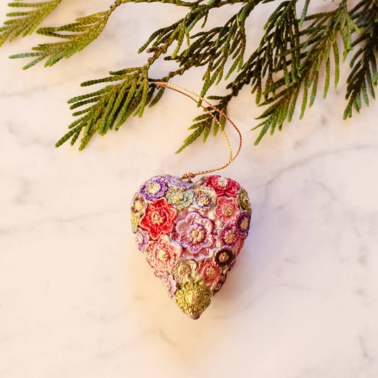 Slim Heart Ornament (Champagne Rose) 2.5"