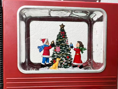 8.25" Lighted Santa Truck Glitter Snow Globe Holiday Decor