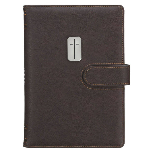 Journal Cover w/Lined Insert BrownCross/Man of God 1Tim 6:11
