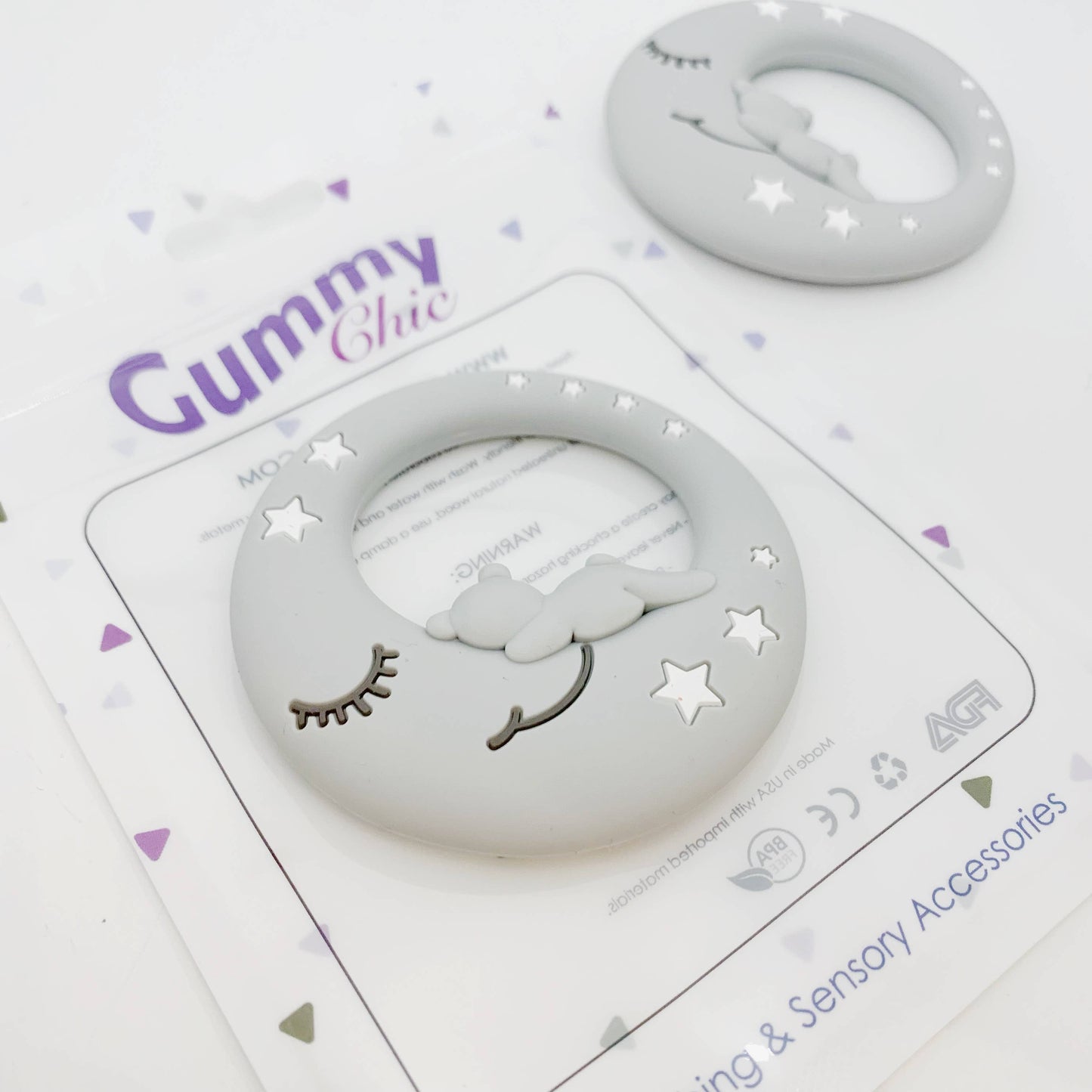 Moon and Stars Silicone Teething Toy