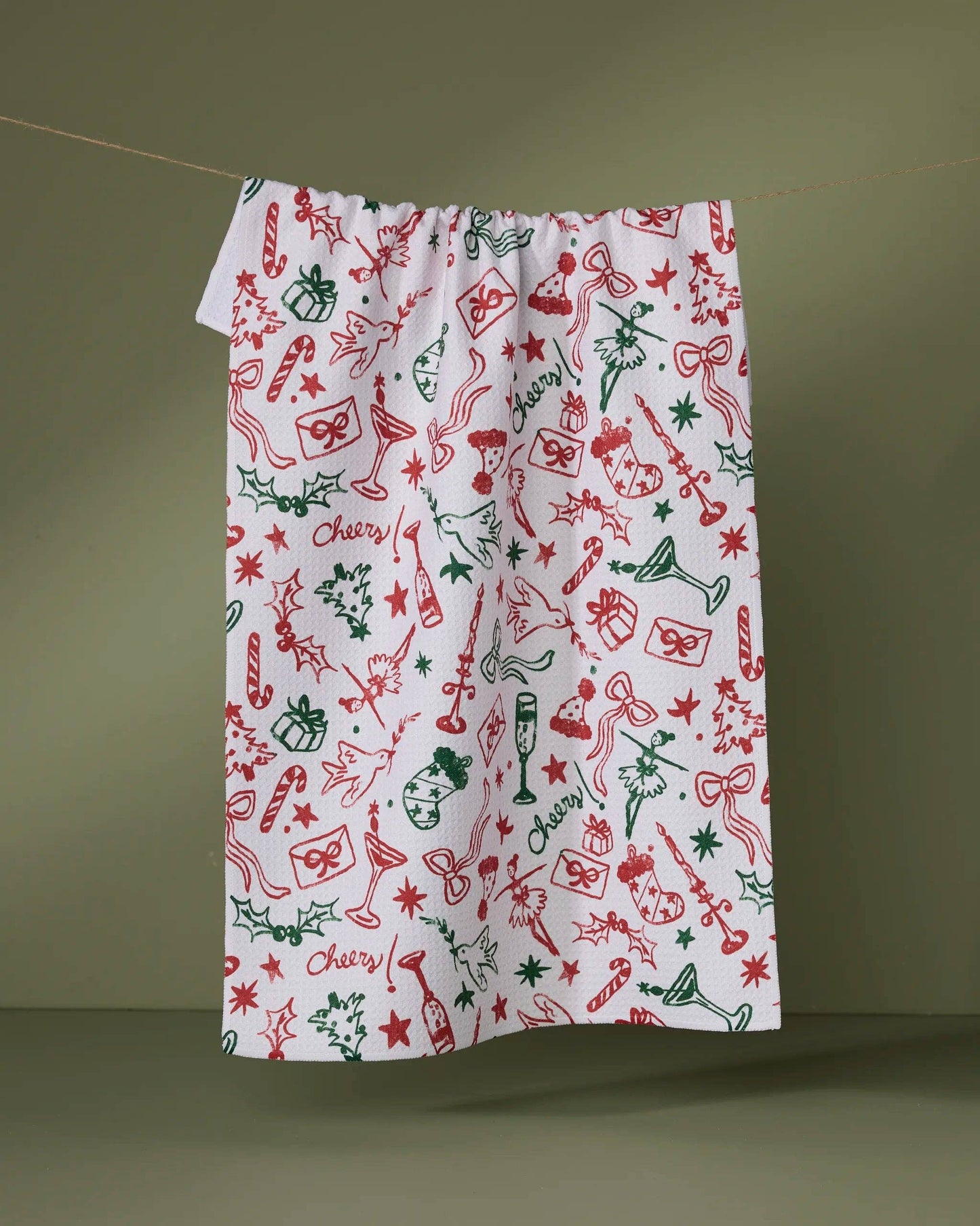 Geometry - Holiday Doodles Multi Tea Towel