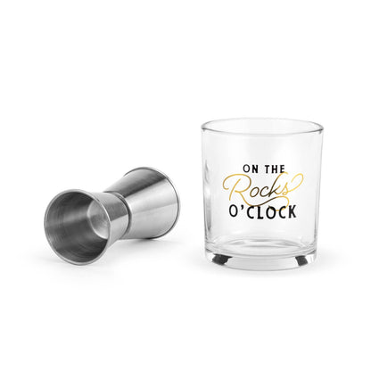 Rocks O'Clock Glass & Jigger Set