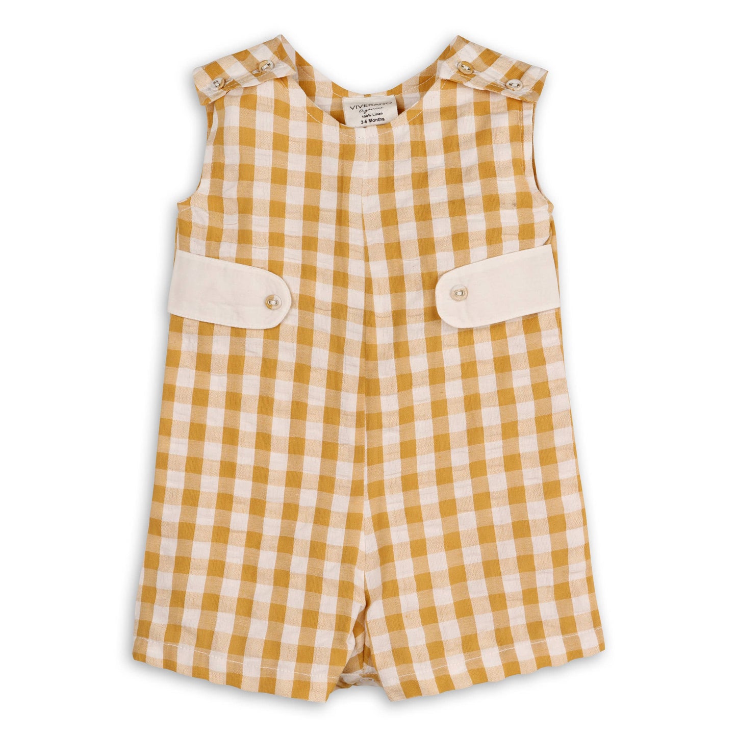 Charlie Seersucker  Gingham Short Baby Romper (Organic)