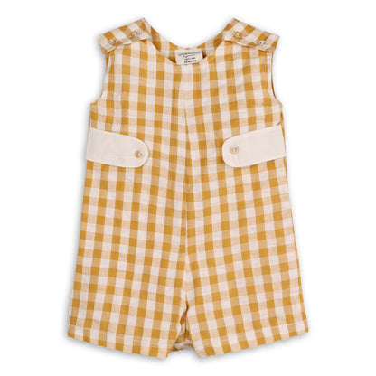 Charlie Seersucker  Gingham Short Baby Romper (Organic)