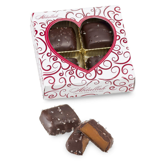 Valentine’s Dark Chocolate Sea Salt Caramels