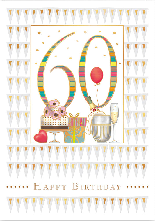 Big 60 Cake and Cocktails Greeting Card