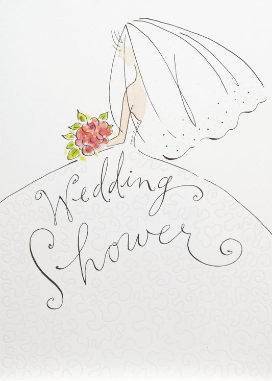 Line Drawing of Bride Greeting Card