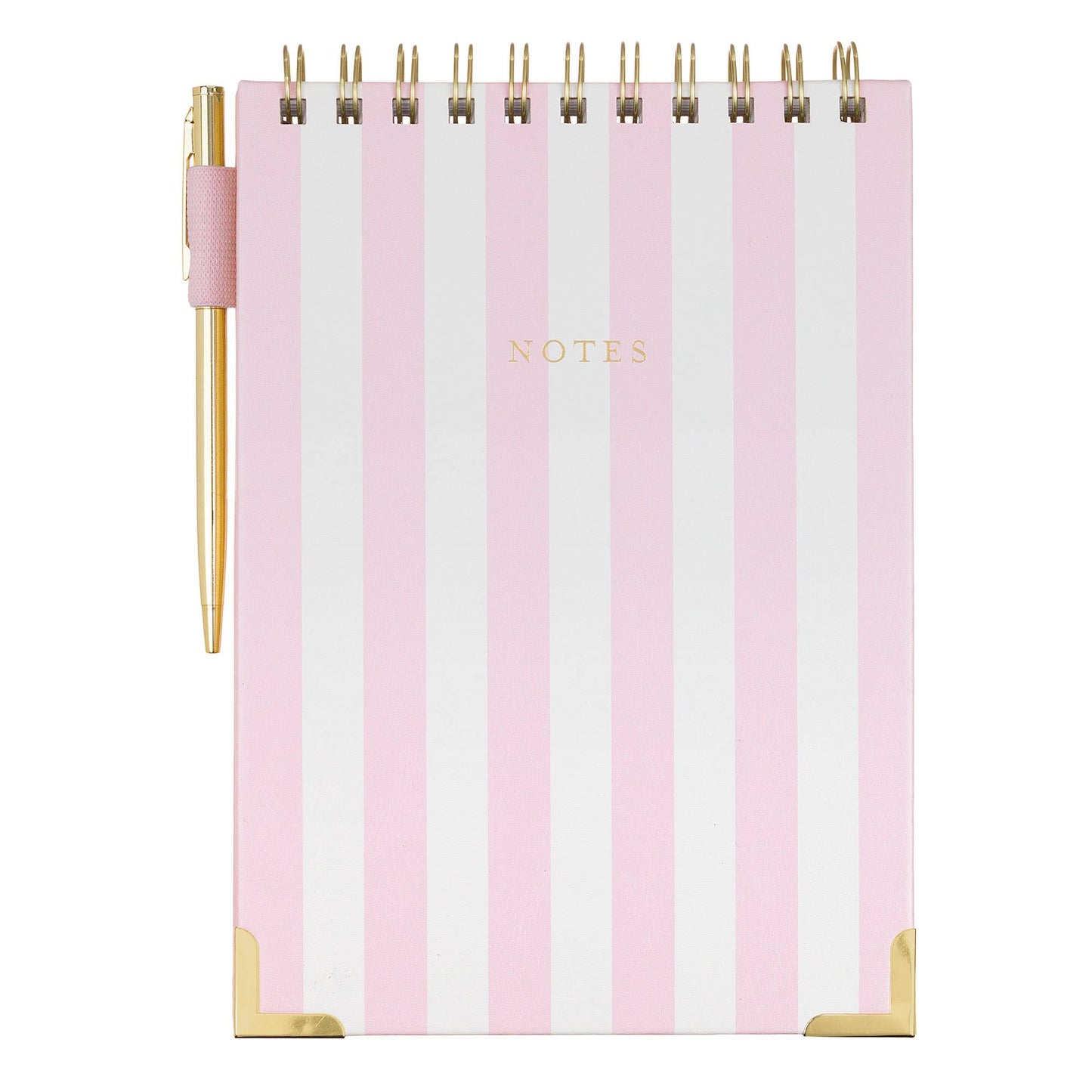 PINK STRIPES GARDEN BLOOMS STENO PAD