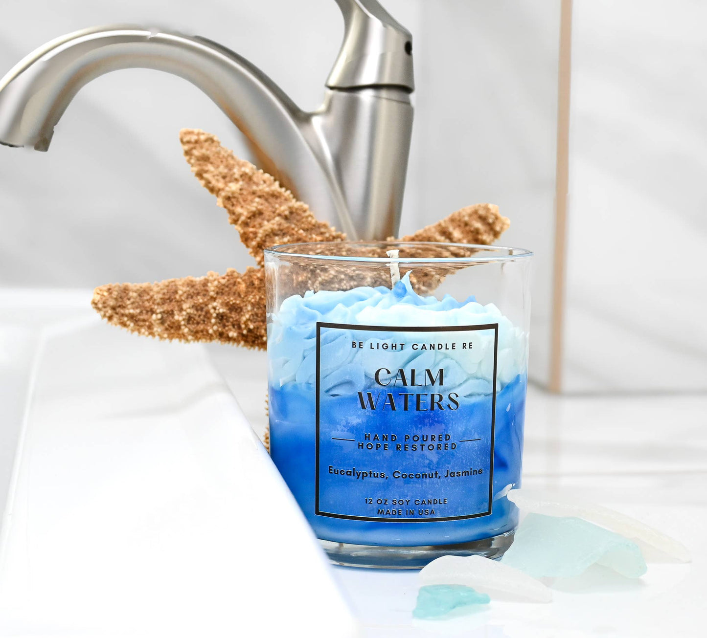 Calm Waters, Scented Soy Candle | Gifts For Friend | Coastal