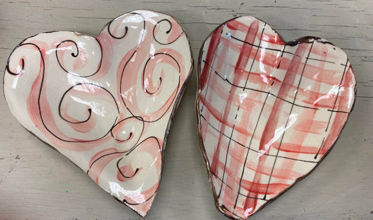 Small Heart Shaped Bowl (Pink Plaid)