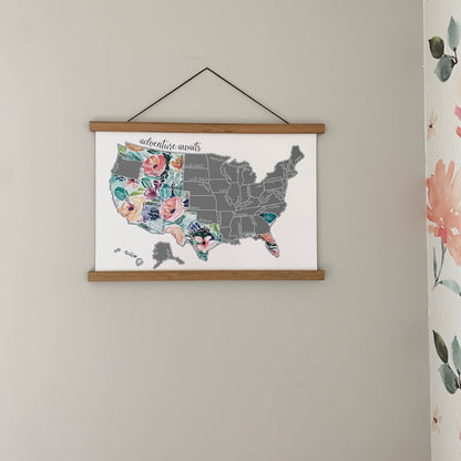 Magnetic Teak Wood Hanging Frame-17"