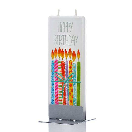 Flat Handmade Candle - Happy Birthday candles