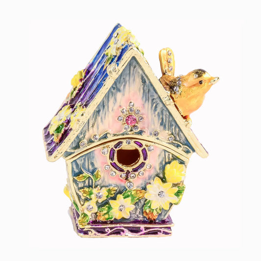 Jeweled Bird House Trinket Box