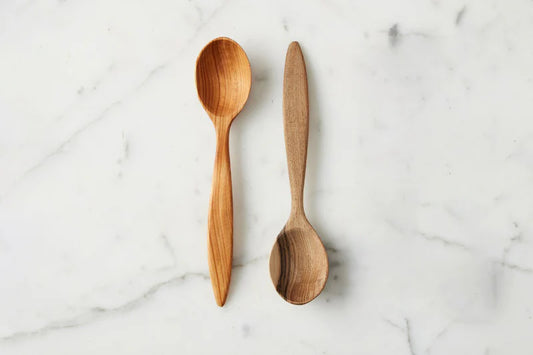 Euro Serving Spoon , Fruitwood-set of 2