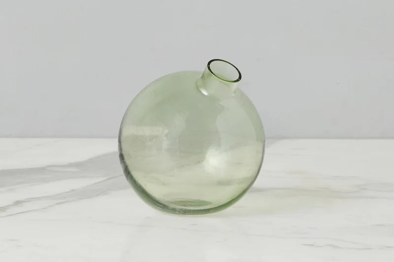 Glass Sphere Bud Vase, Sage Green