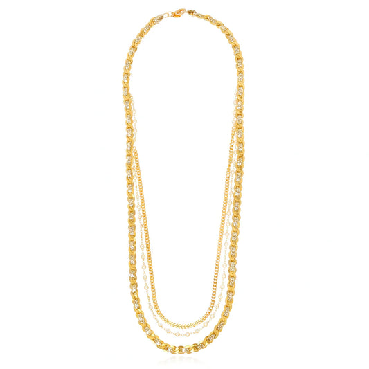 Juno Necklace Light Leather 18K Gold Plated