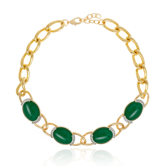 Splendore Necklace Green Agate