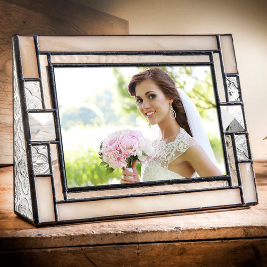 ivory and vintage glass frame 4 x 6