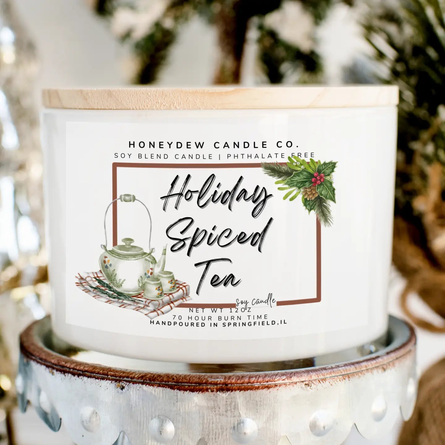 3 Wick Candle 12 oz Holiday Spiced Tea