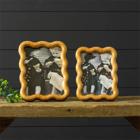 Wavy Edge Wood Photo Frames 6X8, 5X-Set of 2