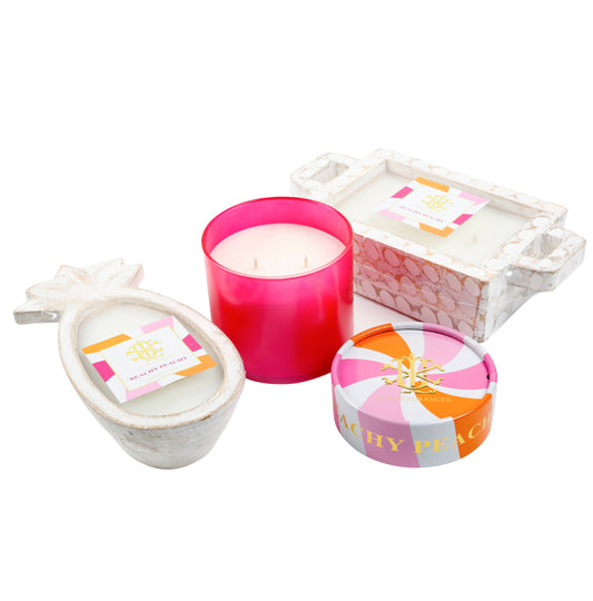 Beachy Peachy Sangria 2 Wick Candle with Decorative Lid