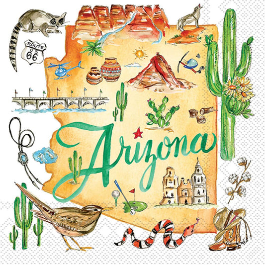 Paper Cocktail Napkins 20ct-AZ State Collection