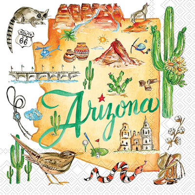 Servilletas de cóctel de papel, 20 unidades - Colección del estado de Arizona