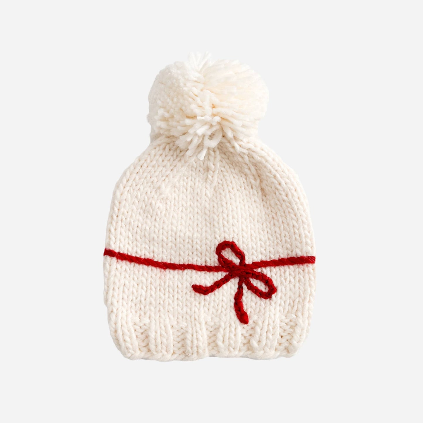 Present Hat Cream/Red | Kid Baby Holiday Christmas