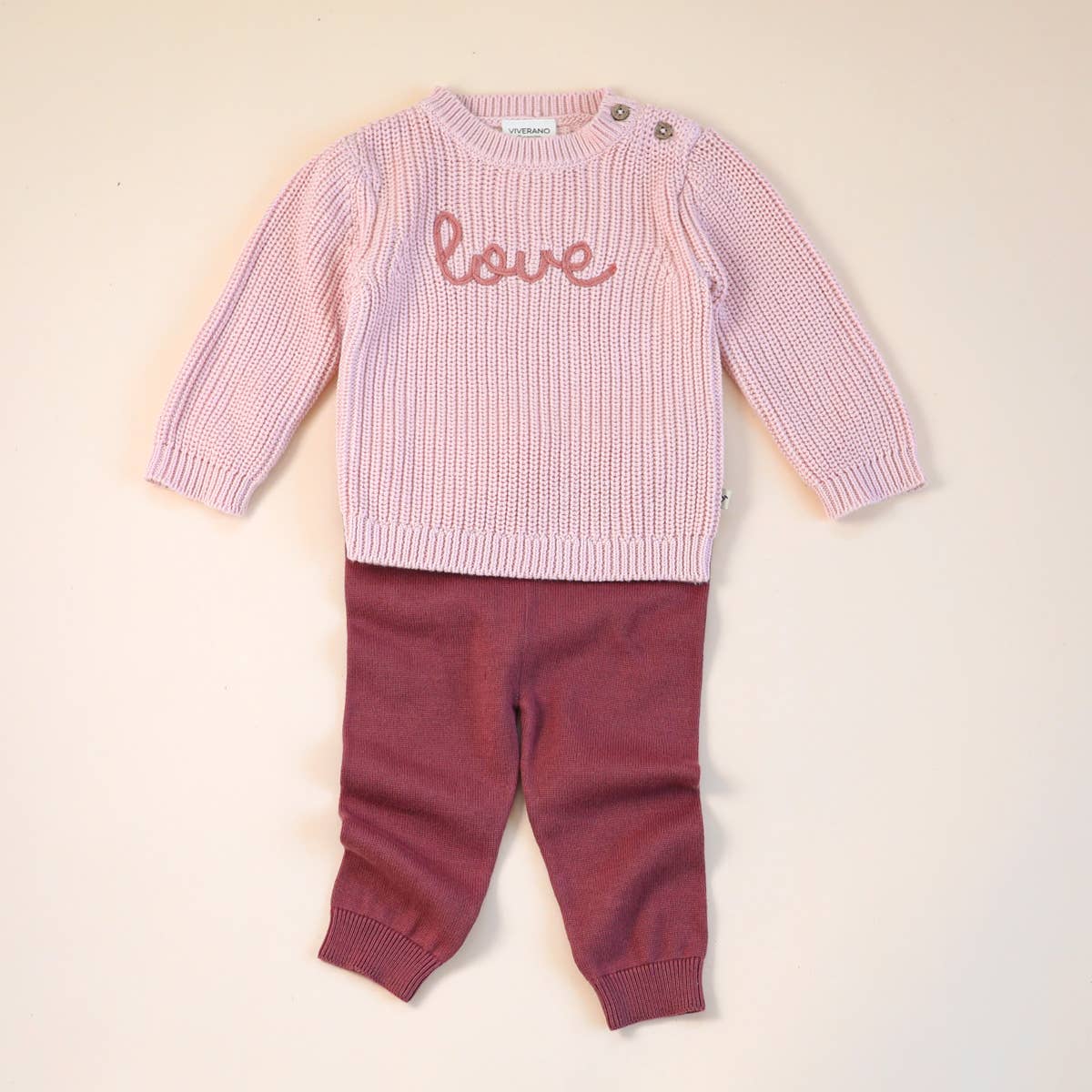 Love  Embroidered Chunky Knit Baby Sweater (Organic)