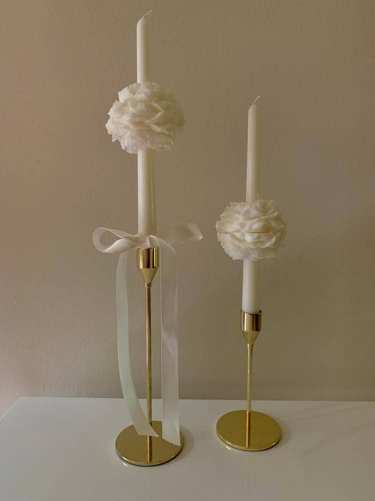 Peony Candle Flower For Candlestick / Set
