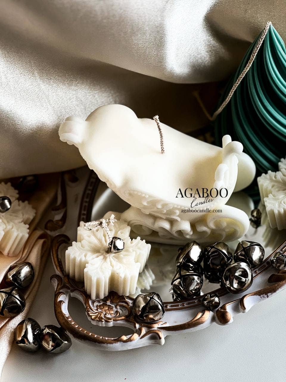 Christmas Sleigh Candle 4x5in