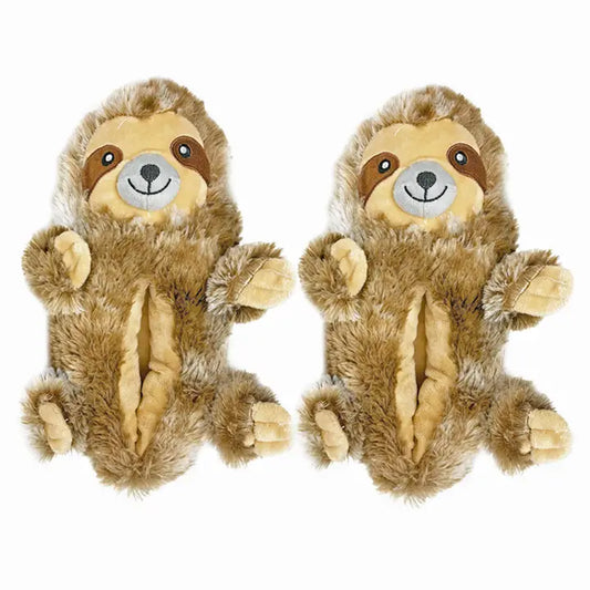 Dusty the Sloth  Funny Fluffy Animal Slippers