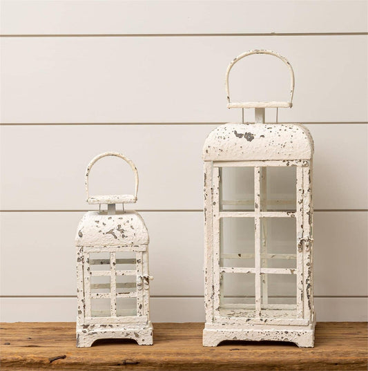 Chippy White Lanterns (Set Of 2)